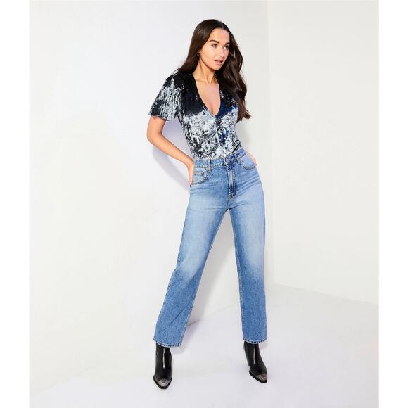 Free People Women's Intimately Don't You Wish Velvet Bodysuit Sunflower Seed NWT - Picture 5 of 14